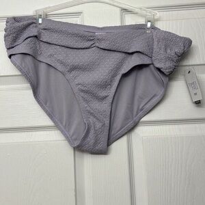 Women's Time and Tru Purple 1x Bikini Bottoms